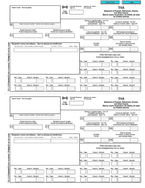 T4A Statement of Pension, Retirement, Annuity, and Other Income