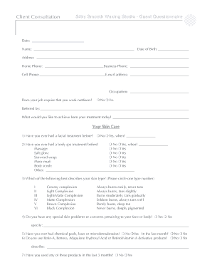 Client Consultation Form
