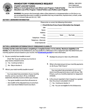 Mandatory Forbearance Request Form