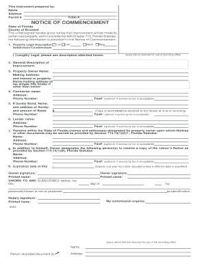 Florida Notice of Commencement