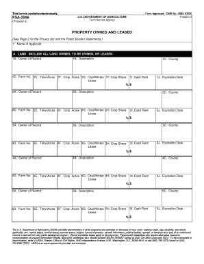 FSA-2006 Property Owned and Leased Form