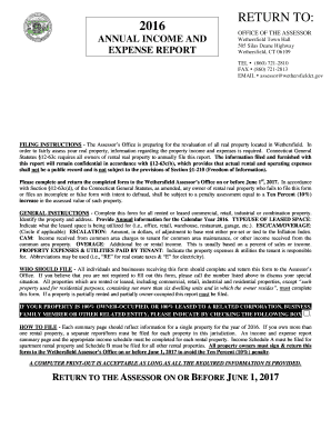 2016 Connecticut Annual Income and Expense Report