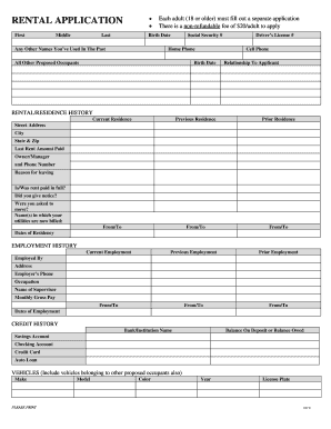 Rental Application Form