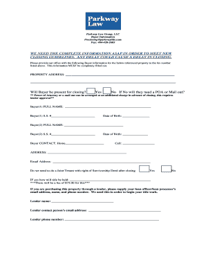 Real Estate Buyer Information Form