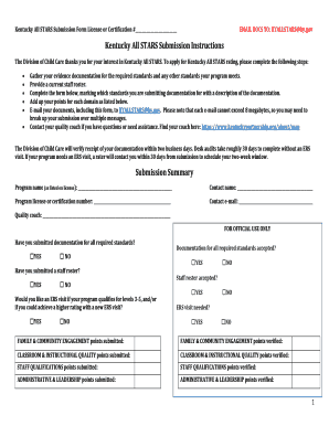 Kentucky All STARS Submission Form