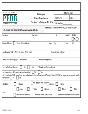 PEBB Open Enrollment Form