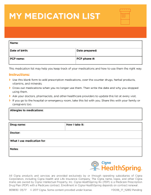 Medication List Form