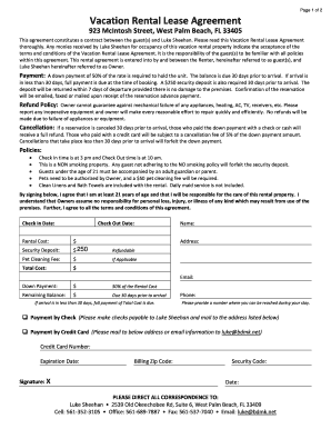 Vacation Rental Lease Agreement