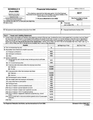 Schedule H Form 5500 Financial Information