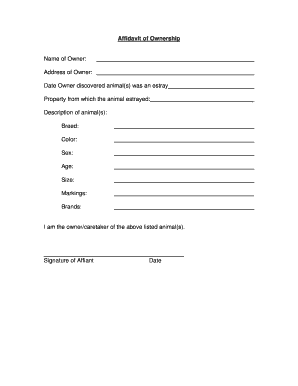 Affidavit of Ownership