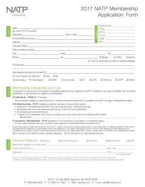 2017 NATP Membership Application Form