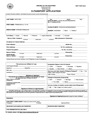 Philippine E-Passport Application Form