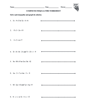Compound Inequalities Worksheet