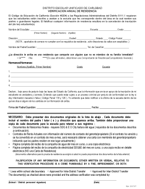 Verificación Anual de Residencia