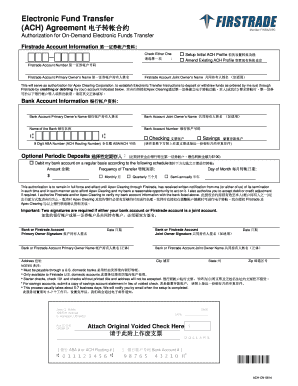 ACH Electronic Fund Transfer Agreement
