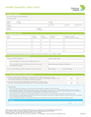 Health Benefits Claim Form