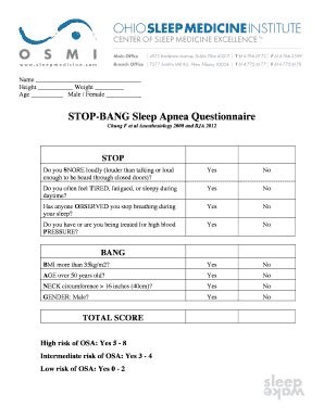STOP-BANG Sleep Apnea Questionnaire