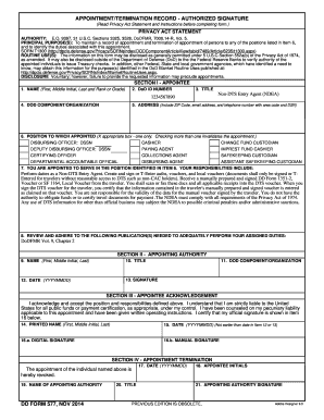 DD Form 577 Appointment Termination Record