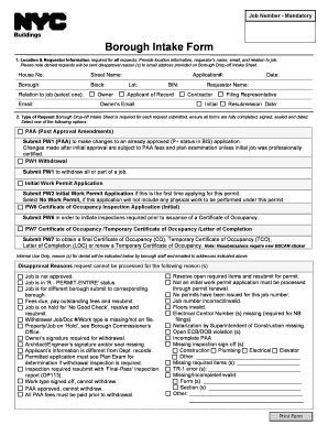 Borough Drop-off Intake Form