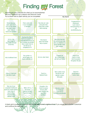 Finding Forest Activity Checklist