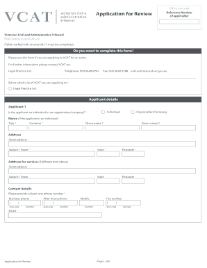 Application for Review VCAT