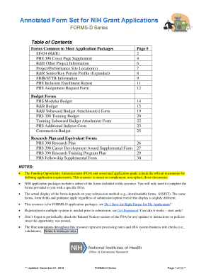 NIH Grant Application Forms