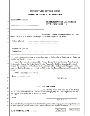Petition for Bar Membership