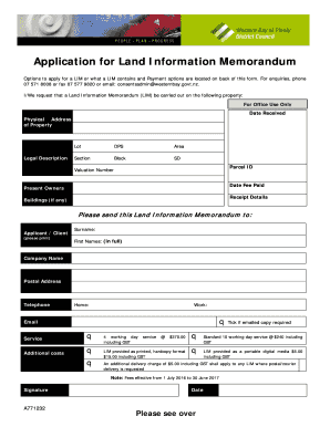 Land Information Memorandum Application