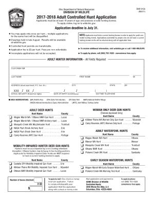 Ohio Adult Controlled Hunt Application
