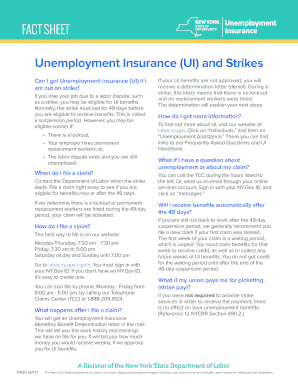 Fillable Online Unemployment Insurance (UI) and Strikes Fax Email Print - pdfFiller