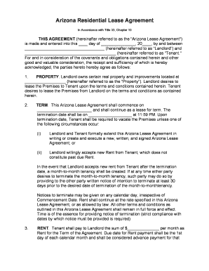 Arizona Residential Lease Agreement