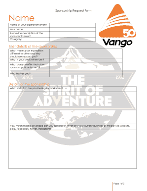 Sponsorship Request Form