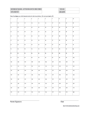 Homeschool Attendance Record Form