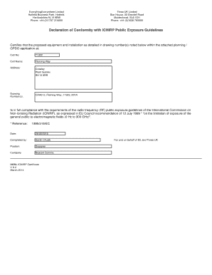 Declaration of Conformity with ICNIRP Public Exposure Guidelines