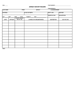 CCH Arrest History Record