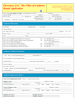 Rental Application Form
