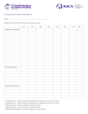 Competency Achievement Planner