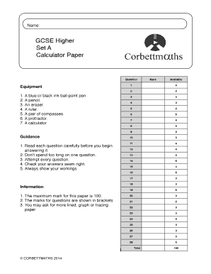 Fillable Online Calculator Paper Fax Email Print - pdfFiller