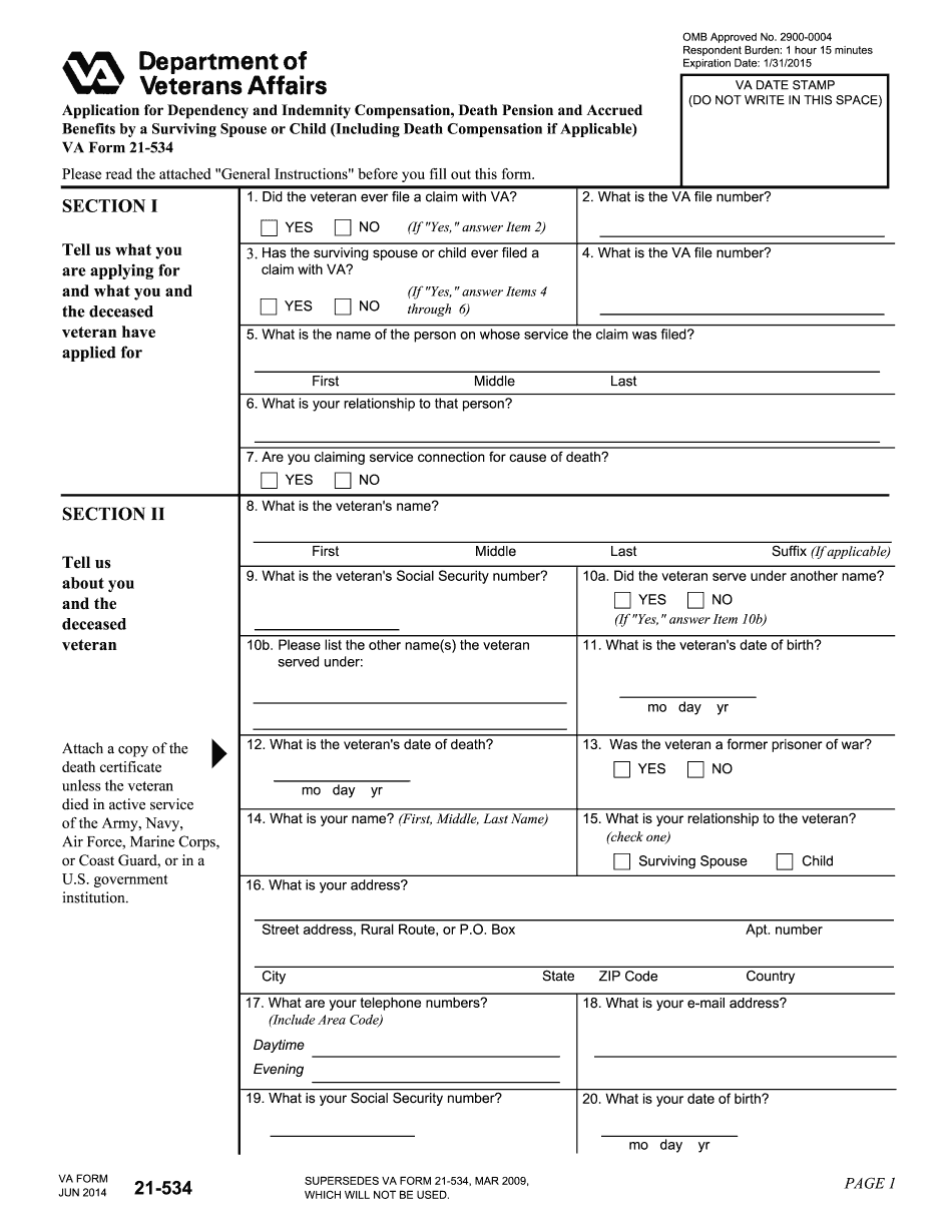 Basics of VA 21-534