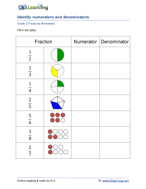 Grade 2 Fractions Worksheet