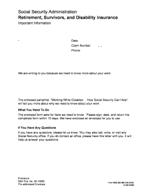 Social Security Work Activity Report