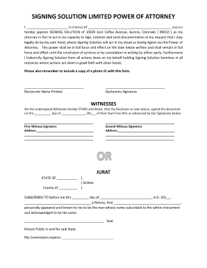 Limited Power of Attorney