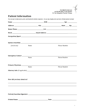 Patient Information and Consent Form