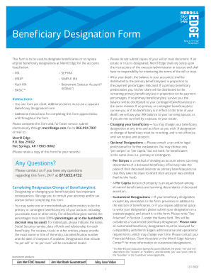 Merrill Edge Beneficiary Designation Form