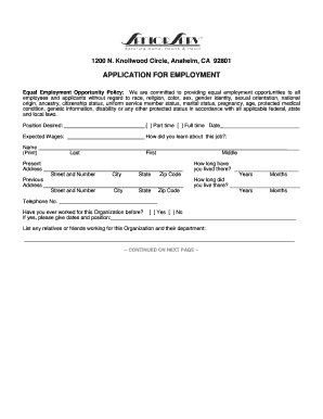 Application for Employment
