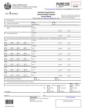 Wisconsin Annual Report Form 5