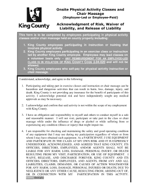 King County Employee Physical Activity Waiver