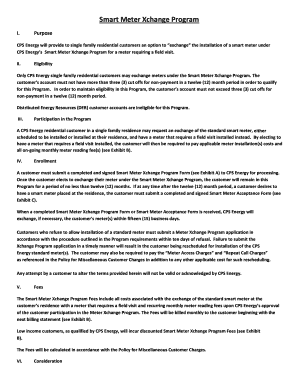CPS Energy Smart Meter Xchange Program Form