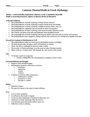 Greek Mythology Themes Essay Assignment