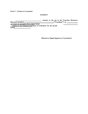 Consent of Accountant Form F